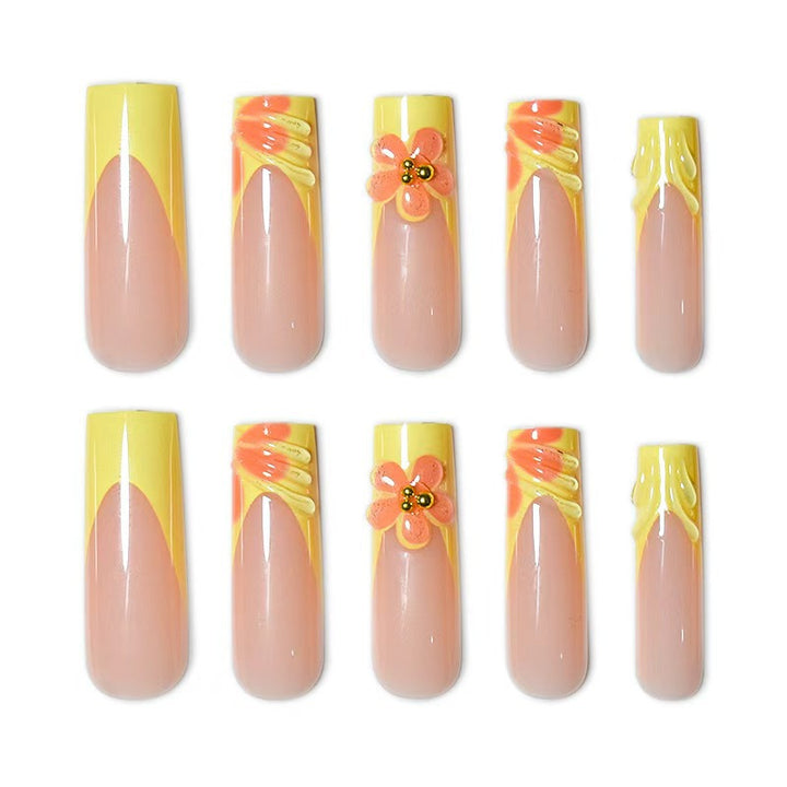 Creative Floral Press-On Nail Art Kalsten