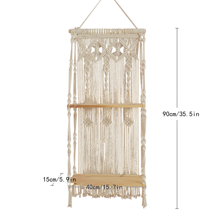 Elegant Macrame Wall Hanging Shelf Kalsten