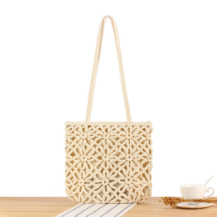 Crochet Tote Bag with Floral Patterns Kalsten
