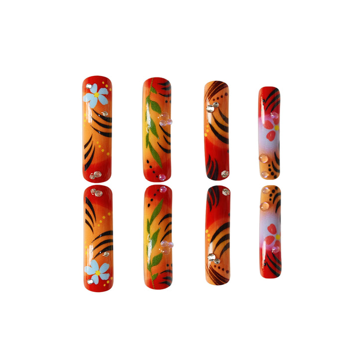 Artfully Designed Floral Press-On Nails Kalsten
