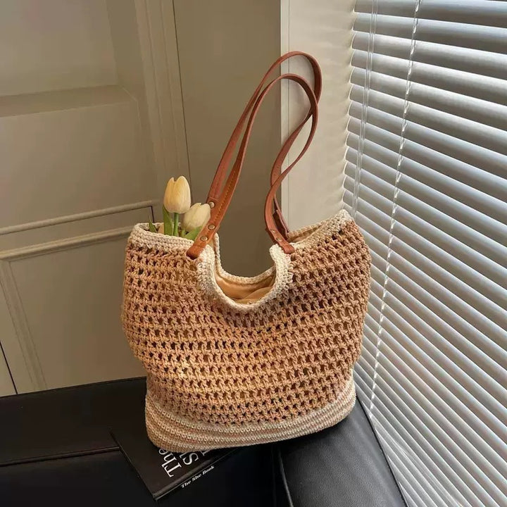 Handwoven beach bag with fine mesh structure Kalsten