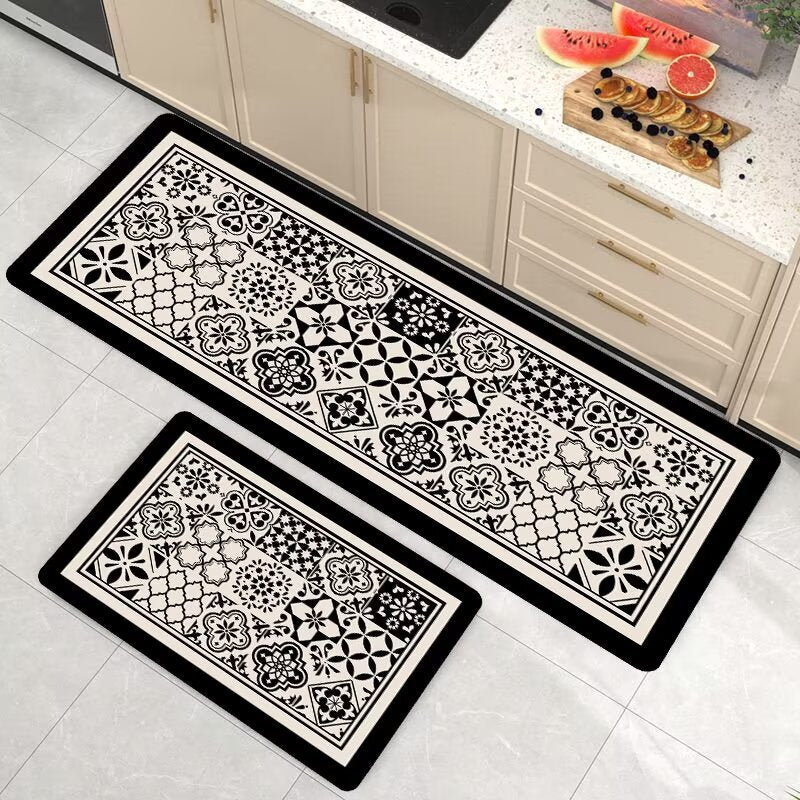 Stylish Floral Patterned Kitchen Mat Set