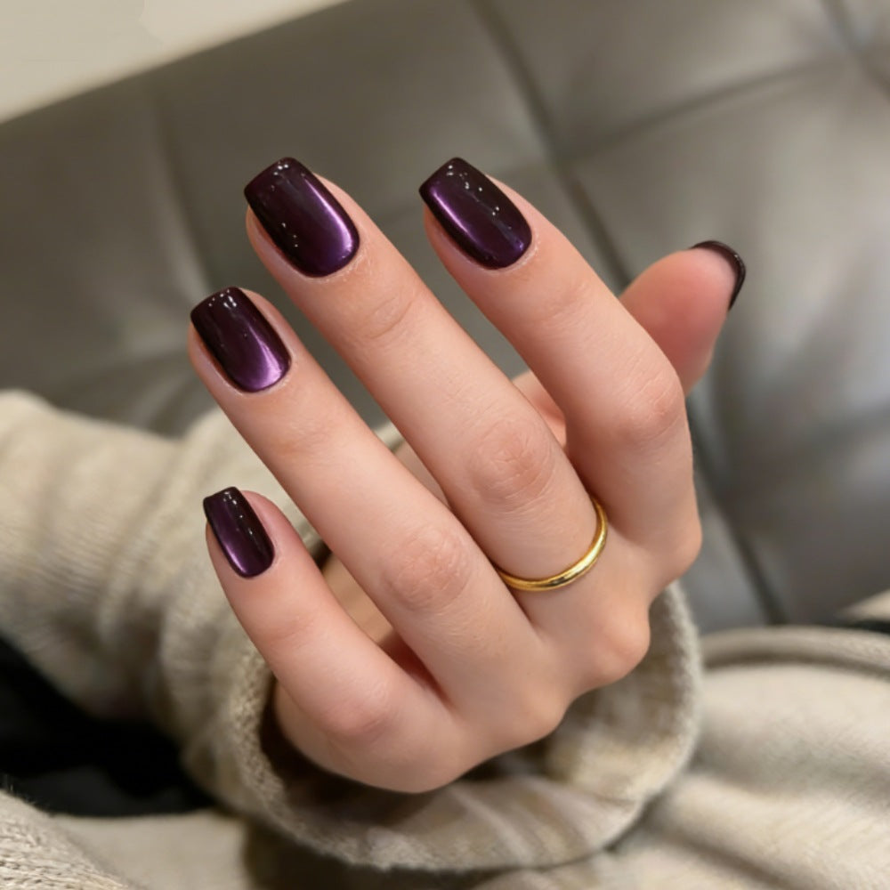 Press-On Nail Set with Elegant Ombre Finish and Glitter Accents Kalsten