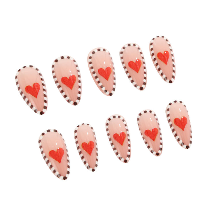 Artificial nails with heart-shaped accents Kalsten