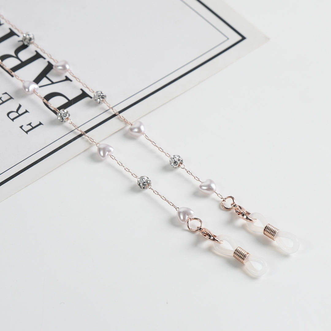 Pearl and Crystal Decor Eyewear Chain Kalsten