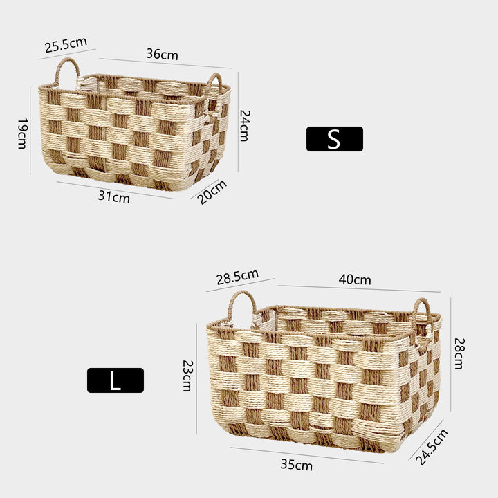 Handcrafted storage basket with carry handles Kalsten