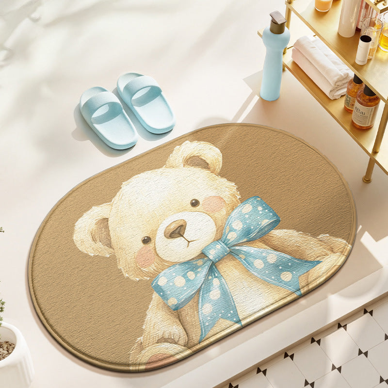 Cute Bunny-Themed Bath Mat