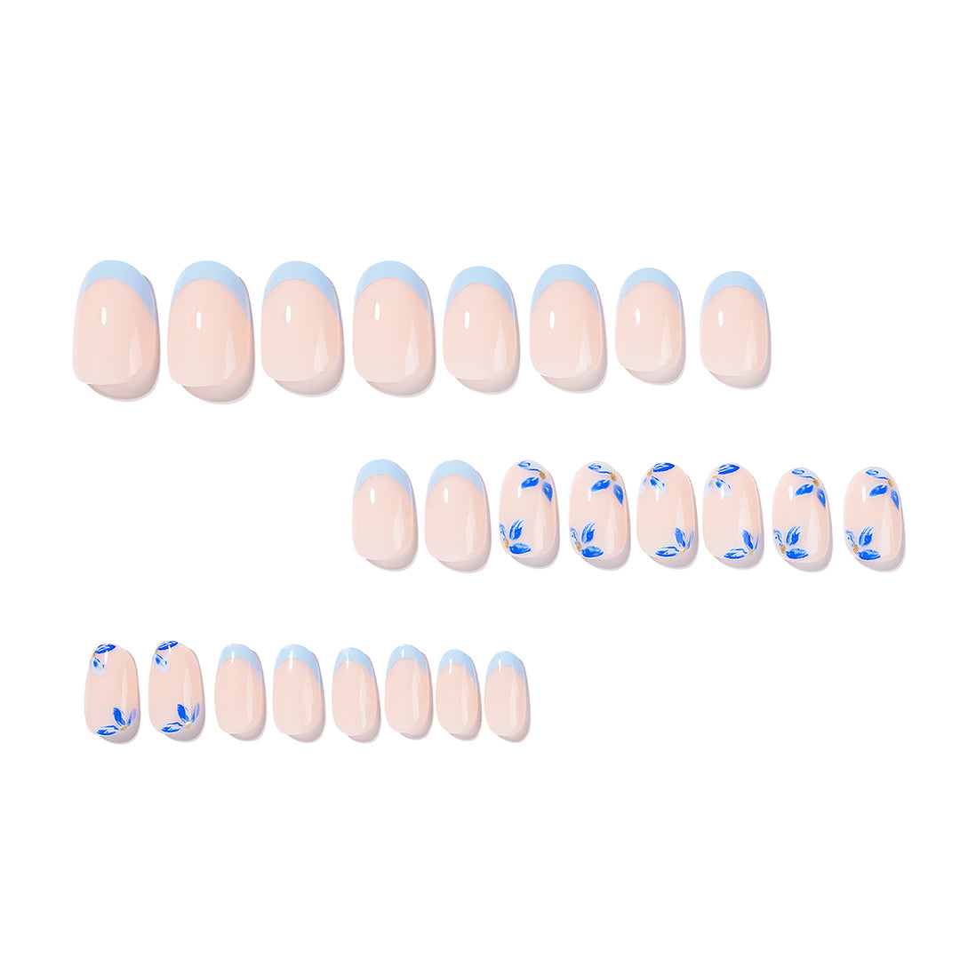 Artistic acrylic nails with elegant flower design Kalsten