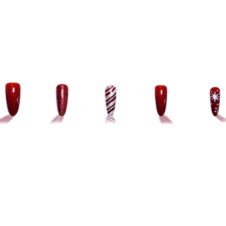 Festive Holiday Stiletto Nail Art Kalsten