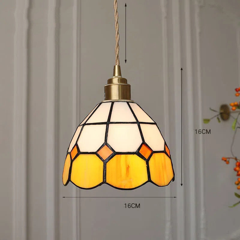 Adjustable Vintage Glass Pendant Light
