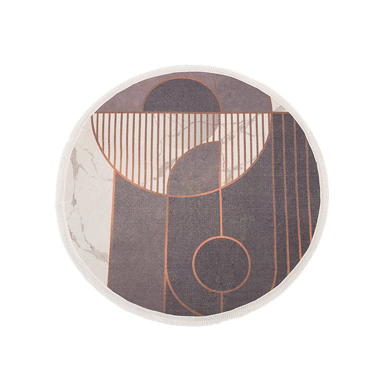 Round Decorative Living Room Carpet with Modern Geometric Pattern Kalsten