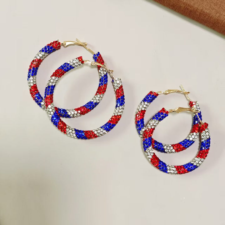 Women nan statement hoops with sparkling crystal trim and secure closure Kalsten