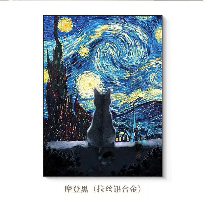 Artistic Cat-Themed Canvas Wall Art