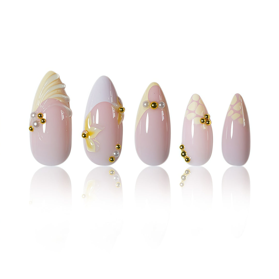 Elegant 3D Floral Nail Art Extensions Kalsten