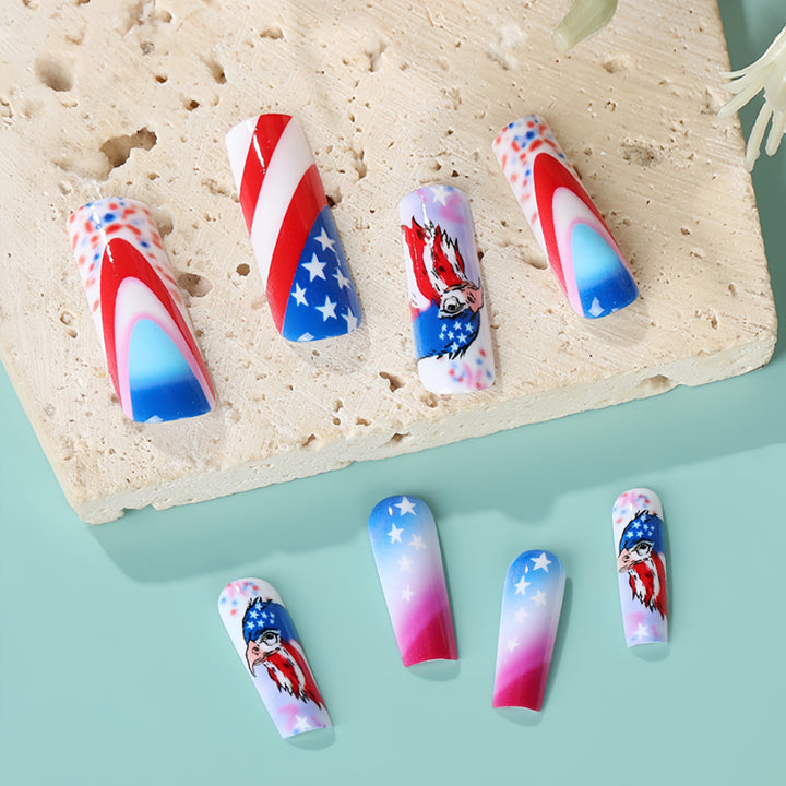 Patriotic design artificial nails Kalsten