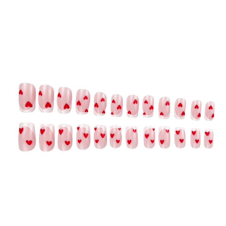 Heart-Embellished French Tip Nail Art Kalsten