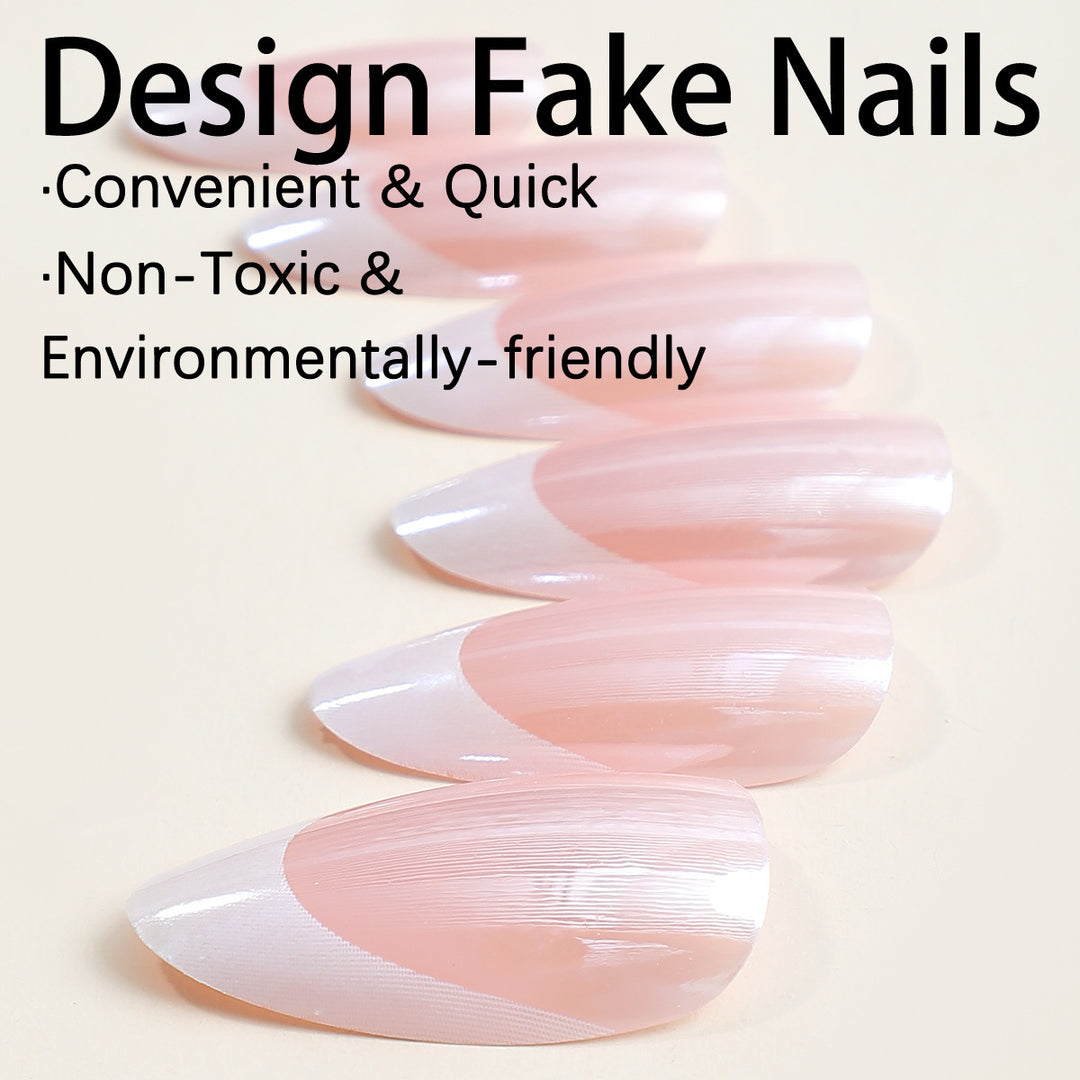 Acrylic nail set with elegant French design and care set Kalsten