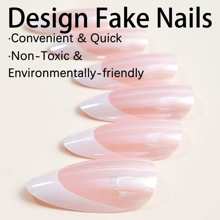 Acrylic nail set with elegant French design and care set Kalsten