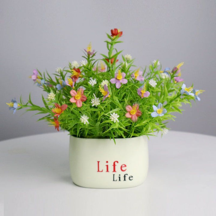 Decorative Potted Faux Flower Arrangement