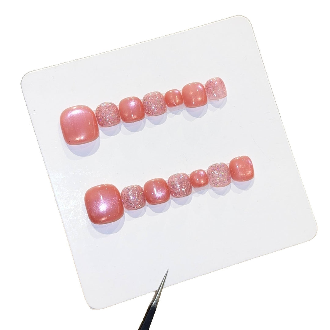 Artificial Nail Set with Glitter and Shimmering Effect Kalsten