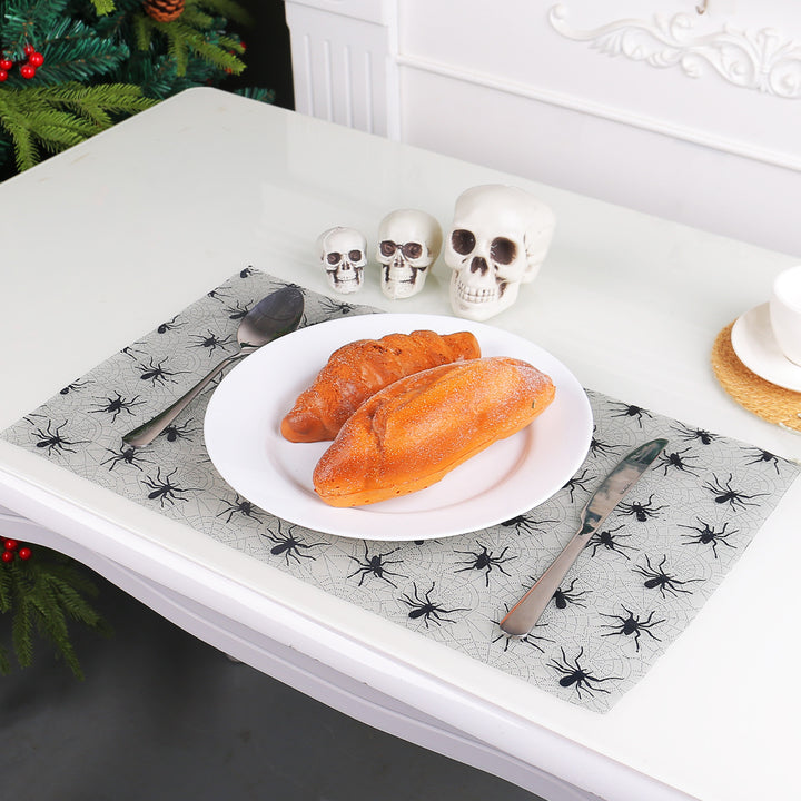 Tulle roll with velvety flock print bats for Halloween and party decoration