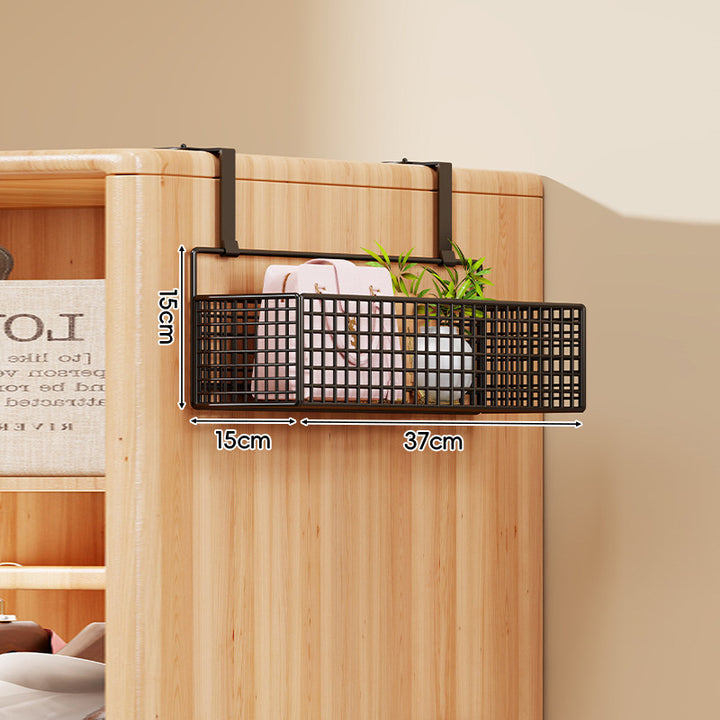 Over-the-Door Multi-Tier Metal Grid Hanging Storage Organizer