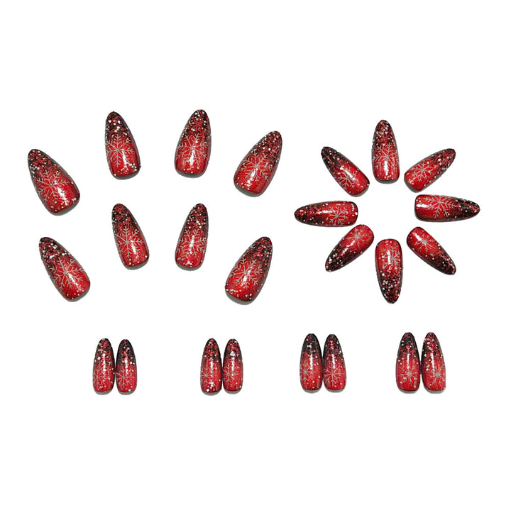 Glittering artificial nails with winter design Kalsten