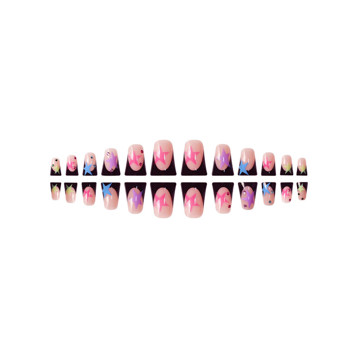 Artistic Stiletto Nail Art Set with Star Accents Kalsten