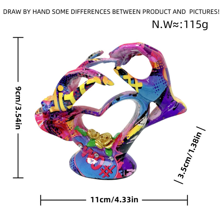 Artistic heart sculpture with intricate painting Kalsten