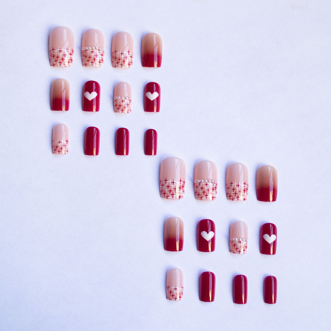 Stylish Heart and Ombre Nail Art Set