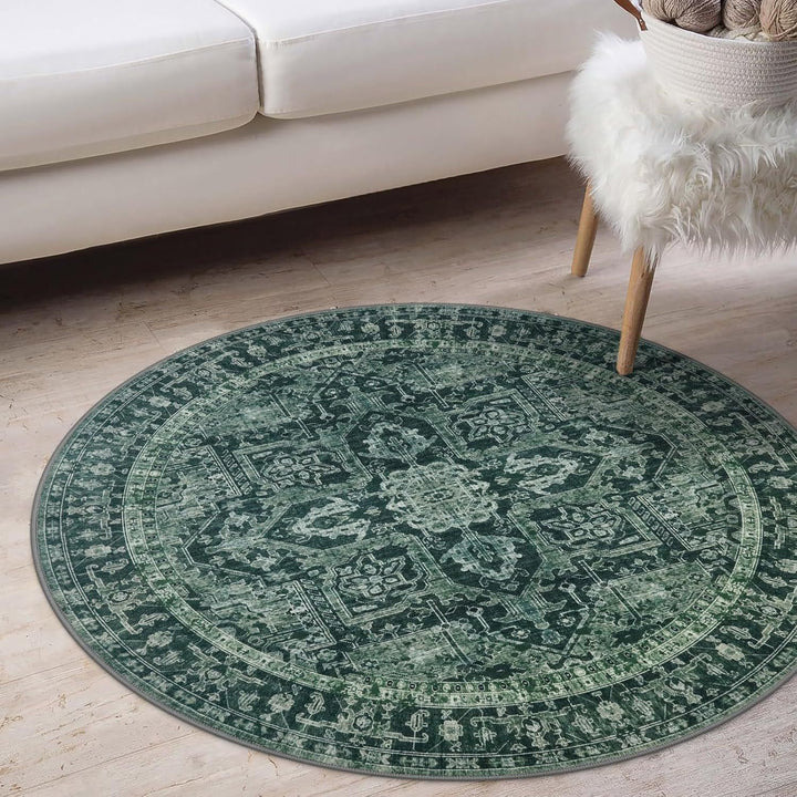 Round Vintage Pattern Area Rug