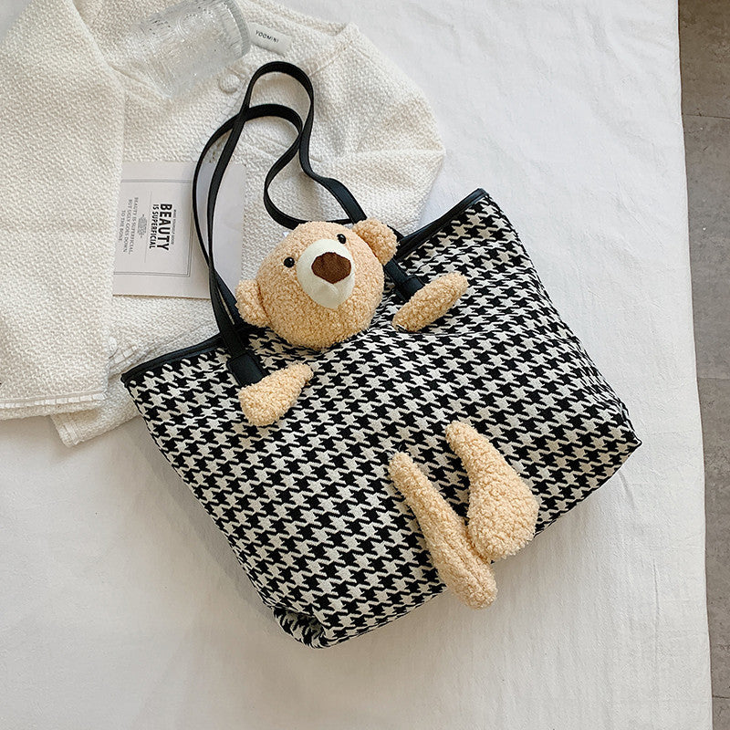 Fun Plush Bear Handle Tote Bag
