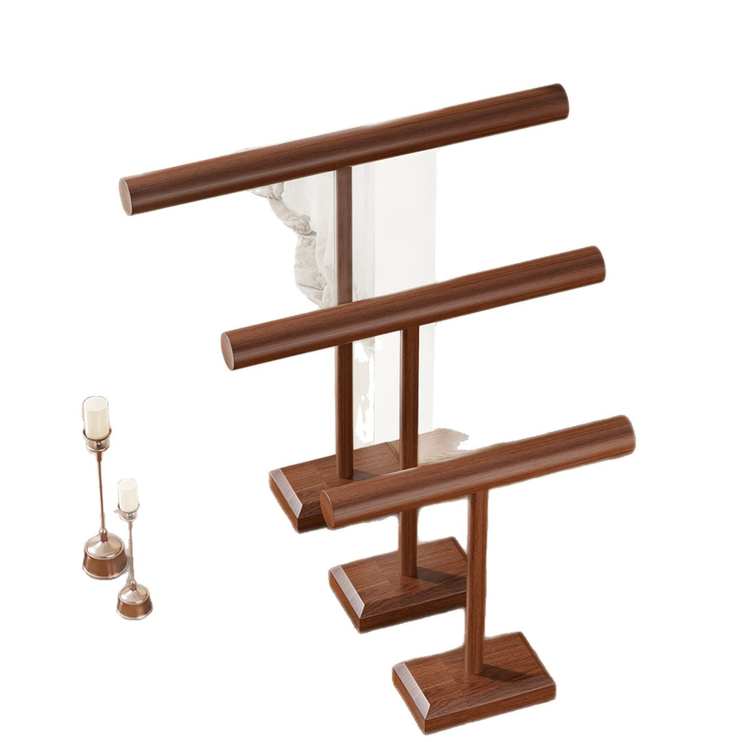 Wooden T-Bar Jewelry Organizer Stand for Necklace and Bracelet Display