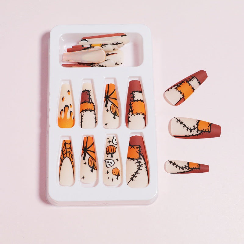 Artistic Press-On Nail Design with Dripping Effect Kalsten