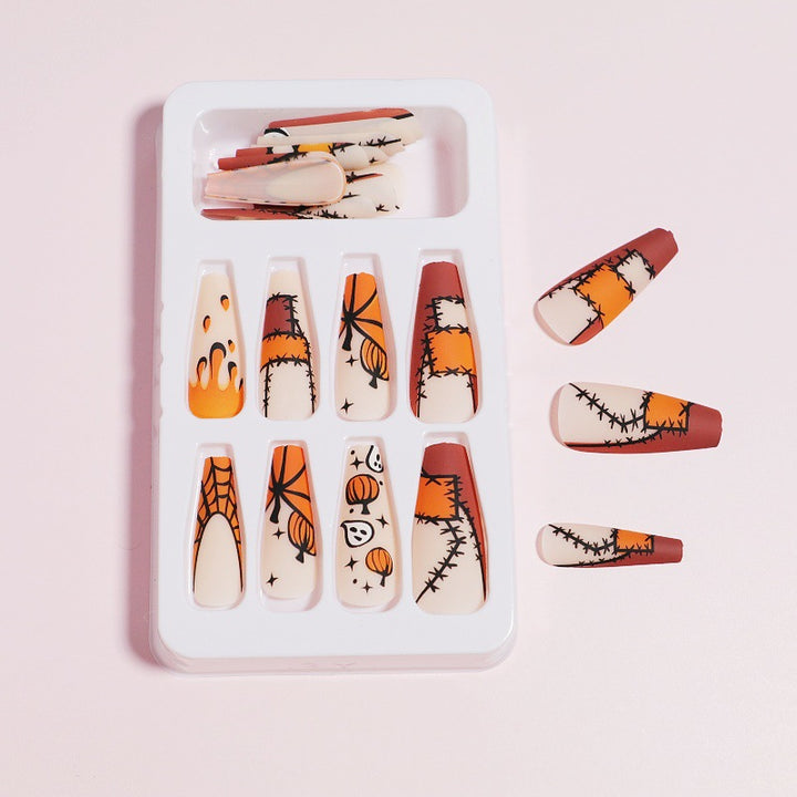 Artistic Press-On Nail Design with Dripping Effect Kalsten