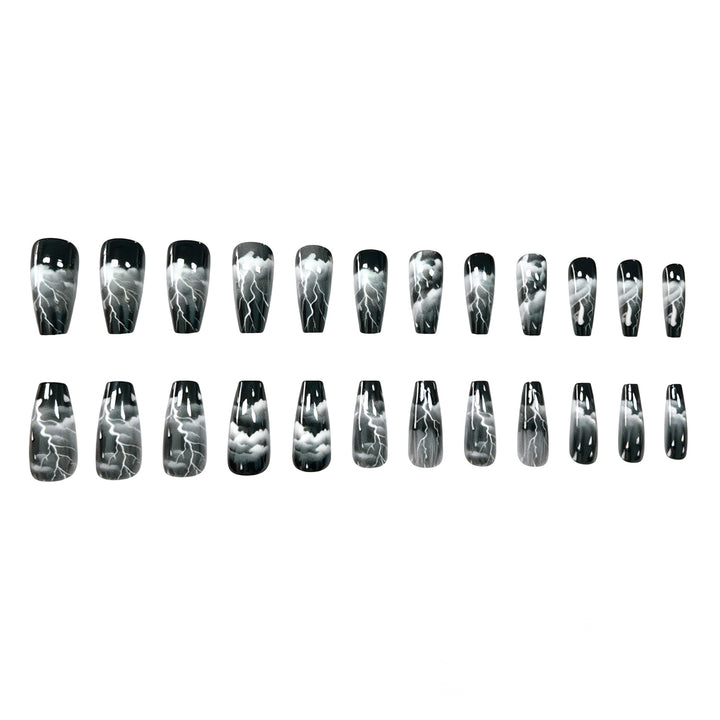 Artistic Lightning-Themed Nail Art Extensions Kalsten