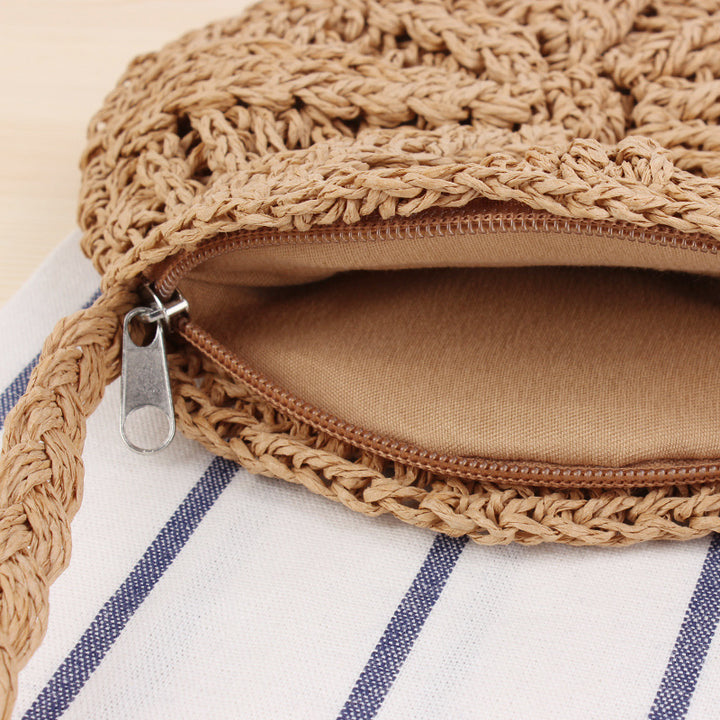 Handbag Made of Hand-Knotted Natural Material with Fringed Detail Kalsten