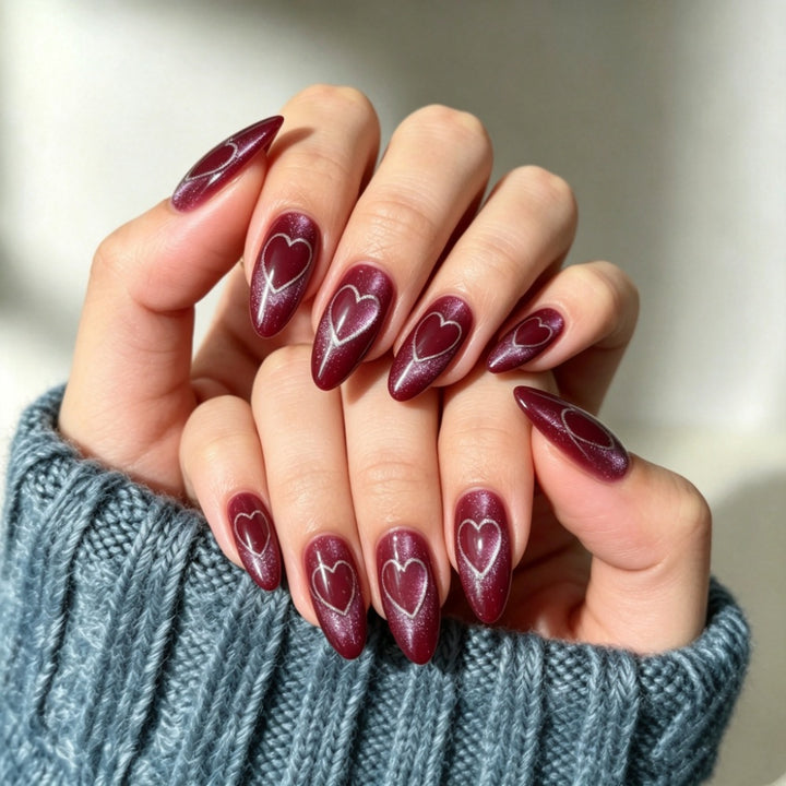 Artificial nails with romantic heart design Kalsten