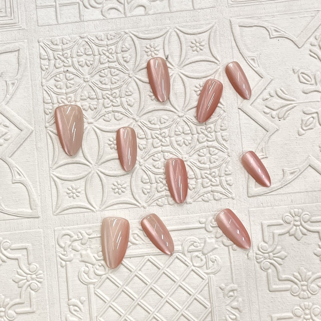 Glossy Almond-Shaped Press-On Nail Set Kalsten 1787225130