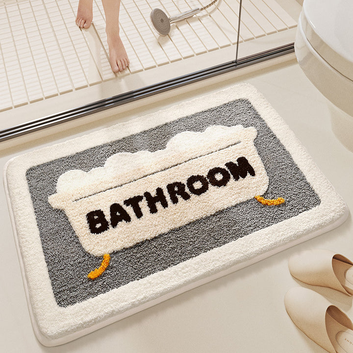 Plush Cartoon Cat Bath Mat