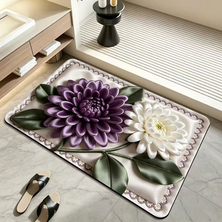 Floral Design Bath Mat