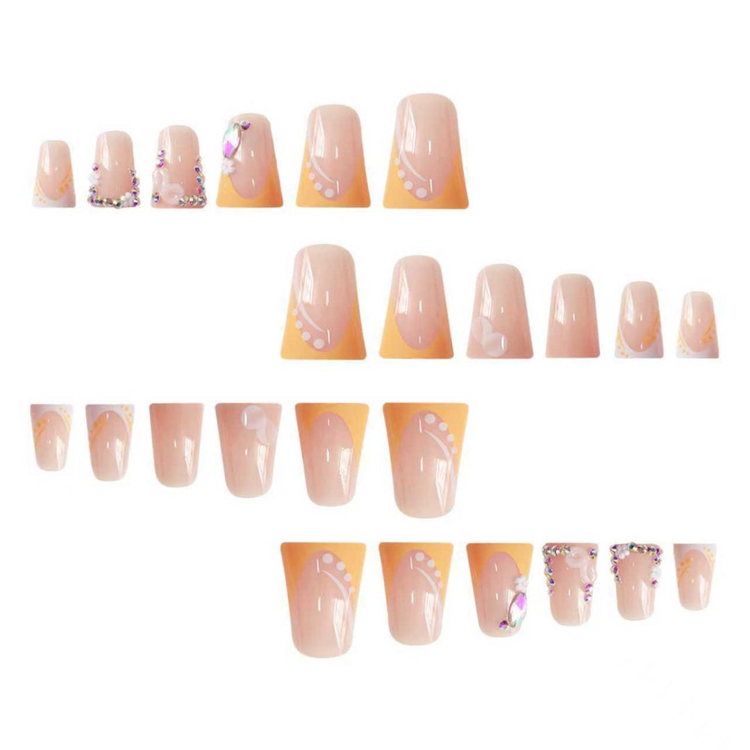 Decorative Floral Rhinestone Nail Extensions Kalsten