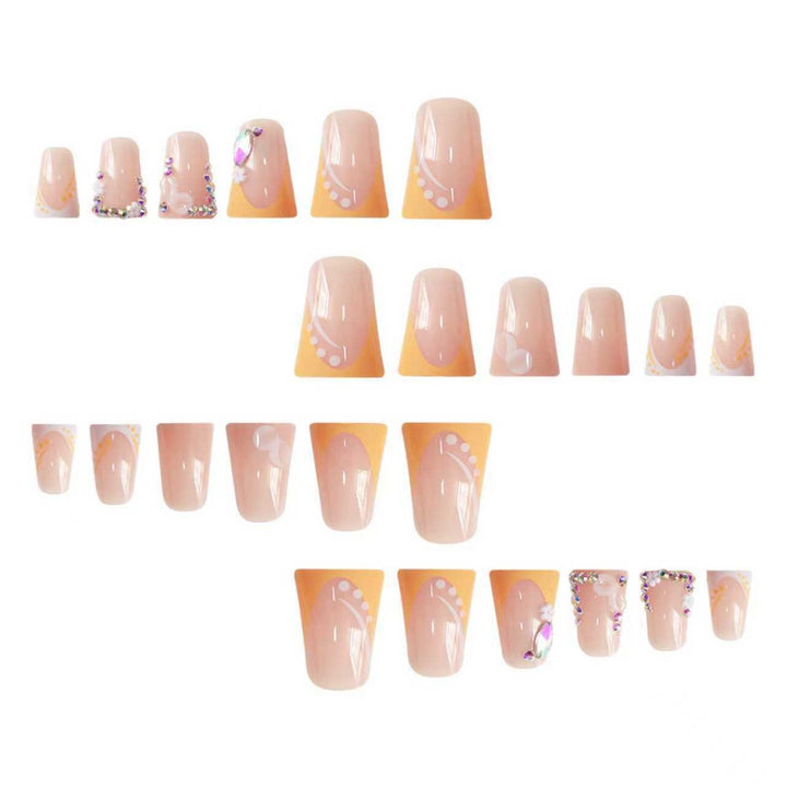 Decorative Floral Rhinestone Nail Extensions Kalsten