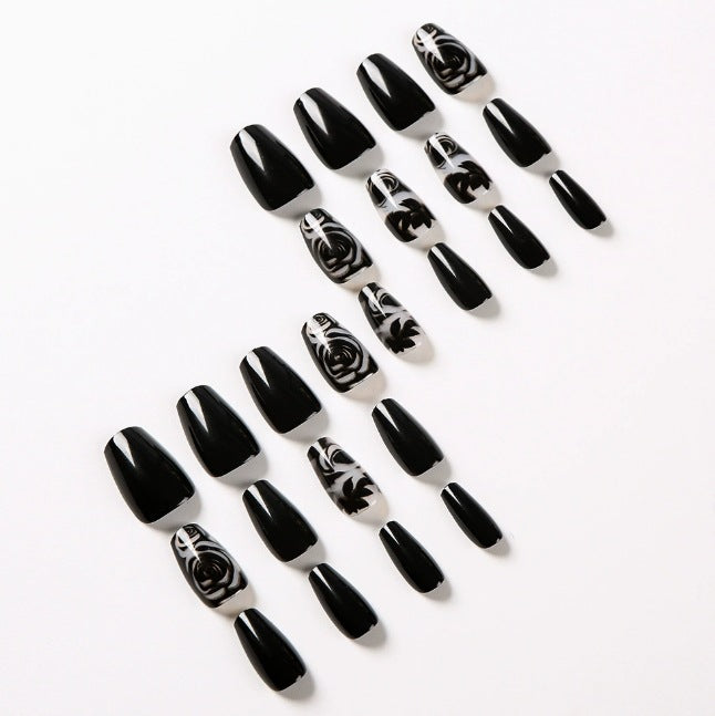 Artistic Floral Press-On Nail Art Enhancements Kalsten