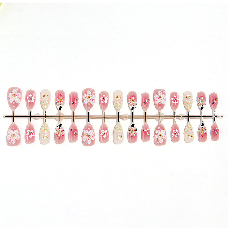 Luxurious artificial nails with floral decorations Kalsten