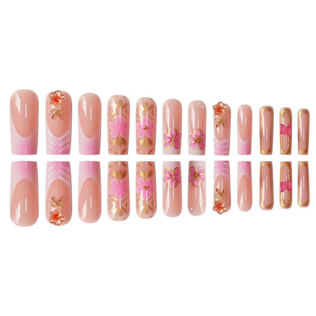 Artistic 3D Floral Press-On Nail Set Kalsten