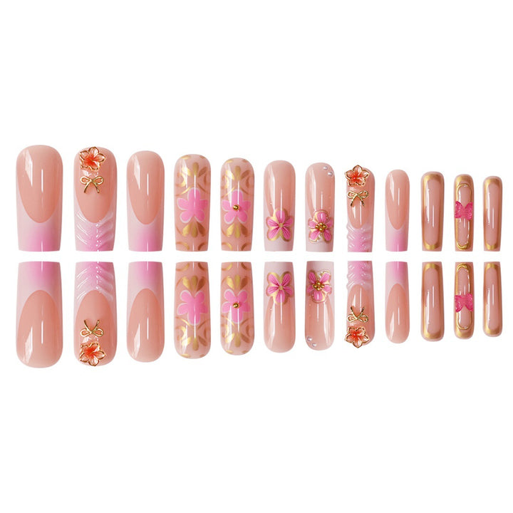 Artistic 3D Floral Press-On Nail Set Kalsten
