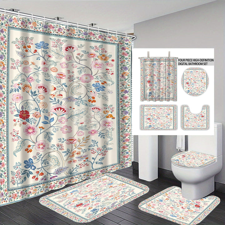 Digital Floral Print Bathroom Set Kalsten