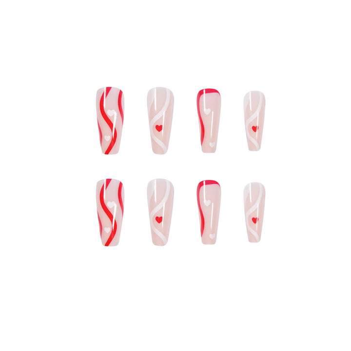 Artificial nail art with hearts Kalsten