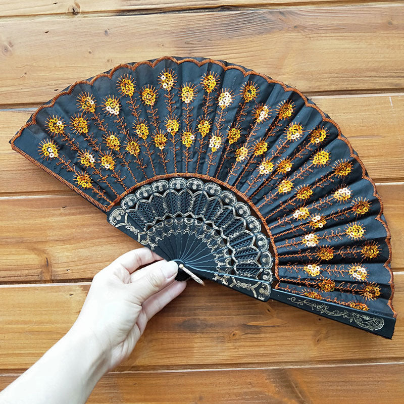 Women's high-quality lace fan with artistic floral motifs Kalsten
